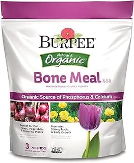 Burpee Bone Meal Fertilizer Add to Potting Soil Strong Root Development OMRI Listed for Organic Gardening for Tomatoes Peppers and Bulbs 1-Pack 3 lb 1 Pack