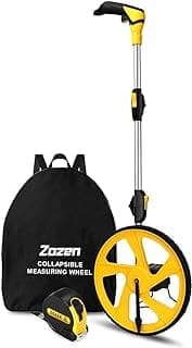 zozen Measuring Wheel in Feet and Inches Collapsible with One key to Zero Kickstand Starting Point Arrow and Cloth Carrying Bag Measurement 0-9999 Ft