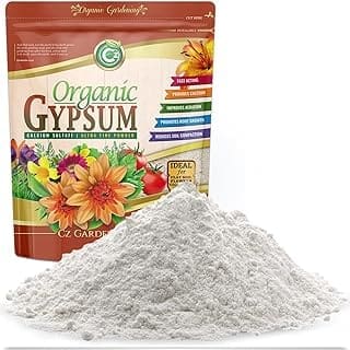 Gypsum Powder - Made in USA - 5LB Calcium Sulfate Dihydrate - Garden Soil Amendment Fertilizer for Lawns Plants Mushroom Cultivation Calcium  Sulfur Additive Cures Blossom End Rot OMRI Listed