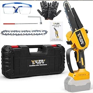 Mini Chainsaw for Dewalt 20V Max Battery 6 Inch Cordless Chain Saw with Brushless Motor and Security Lock Hand Mini Chainsaw with 2 Replacement Chains for Tree Pruning Wood CuttingNo Battery