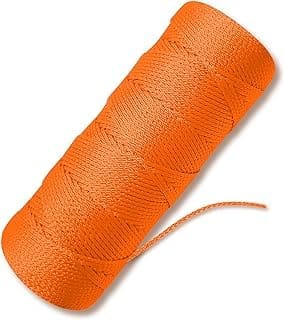 Orange Mason Line String Line - 18 Braided Nylon String - 500 Ft Length - Nylon Twine for Gardening Or Masonry Tools - Perfect Construction String for A String Level Twine String for Gardening