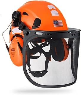 Forestry Safety Helmet Chainsaw Arborist Helmet with MeshPolycarbonate Face Shield and Ear Muffs 3 in 1 Forestry Hard Hat