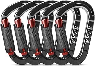 Auto Locking Rock Climbing Carabiner ClipsProfessional 25KN 5620 lbs Heavy Duty Caribeaners for Rappelling Swing Rescue  Gym etc Large D-Shaped Carabiners
