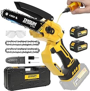 Mini Chainsaw Cordless 6 Inch 32FTS Fast Powerful Cutting Brushless Electric Handheld Chain Saw with 30Ah Battery Powered Auto Oiler Lightweight Sharp for Tree Trimming PruningUpgrade Version