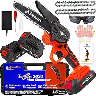 Mini Chainsaw 6 Inch 2024 Taranzy Rechargeable Super Mini Cordless Chainsaw Cordless Battery Chainsaw Handheld Electric Saw Wood Cutting Tree Trimming